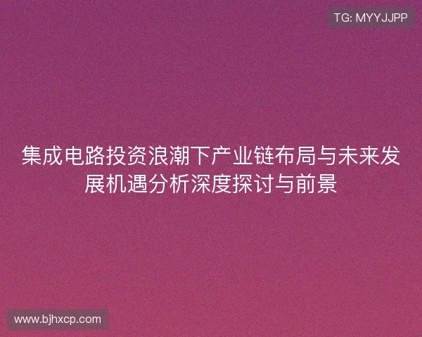 集成电路投资浪潮下产业链布局与未来发展机遇分析深度探讨与前景